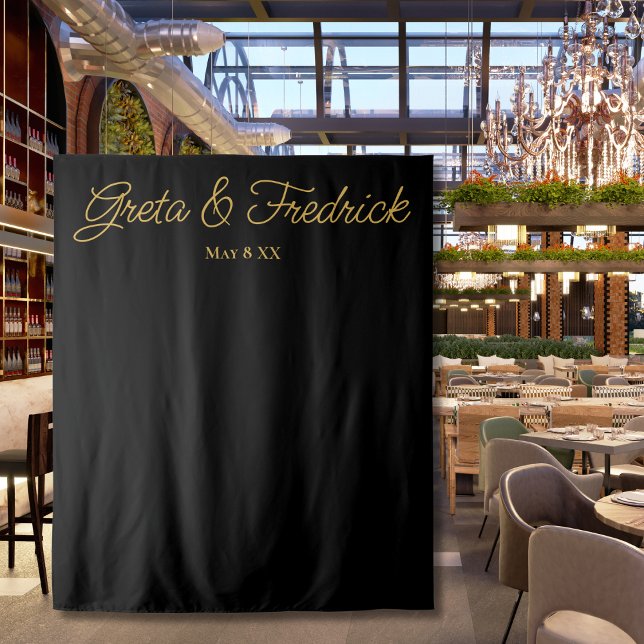 Timeless Minimalist Black Gold Photo Backdrop (Creator Uploaded)