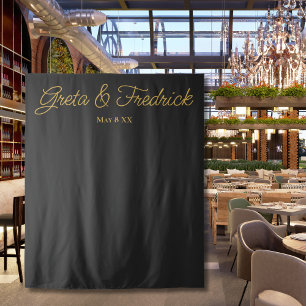 Timeless Minimalist Charcoal Gold Photo Backdrop