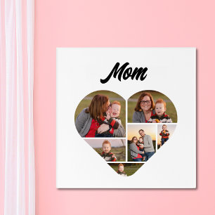 Timeless Mom Heart Shape Family Photo Collage Gift Acrylic Print