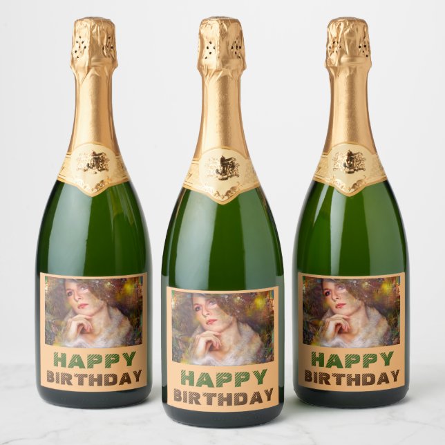 Timeless Moment Birthday Sparkling Wine Label (Bottles)