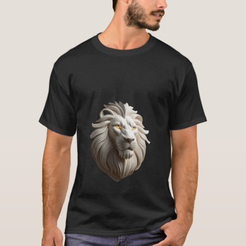 Timeless Monochromatic Geometric Lion Logo T_Shirt