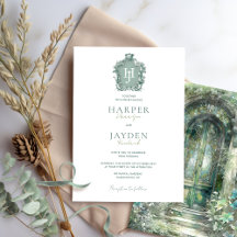 Timeless Monogram, Chic Green Hues Wedding