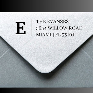 Timeless Monogram Mailing Address Stamp