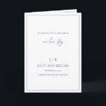 Timeless Monogram Navy Blue Elegant Wedding Program<br><div class="desc">Elegant wedding program featuring a classic style with your monogram along with a combination of script typography and traditional serif fonts.   This simple design goes well with any style of wedding.</div>
