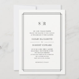 Timeless Monogram Wedding Invitation | Zazzle