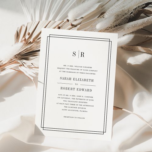 Timeless Monogram Wedding Invitation