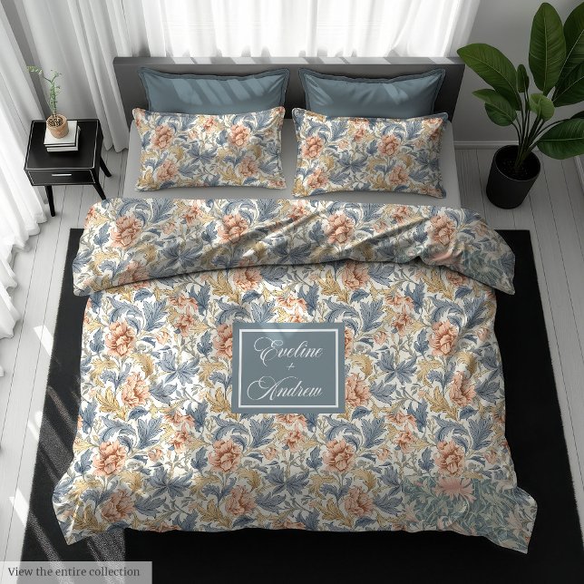 Timeless Morris Inspired Pastel Floral Duvet Cover (Timeless Morris Inspired Pastel Floral Duvet Cover)