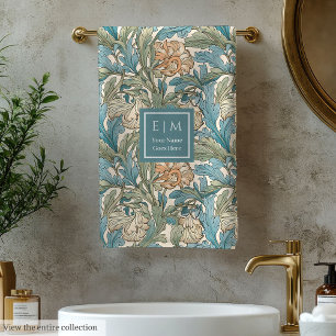 Timeless Morris Inspired Personalized Floral Bath Towel Set