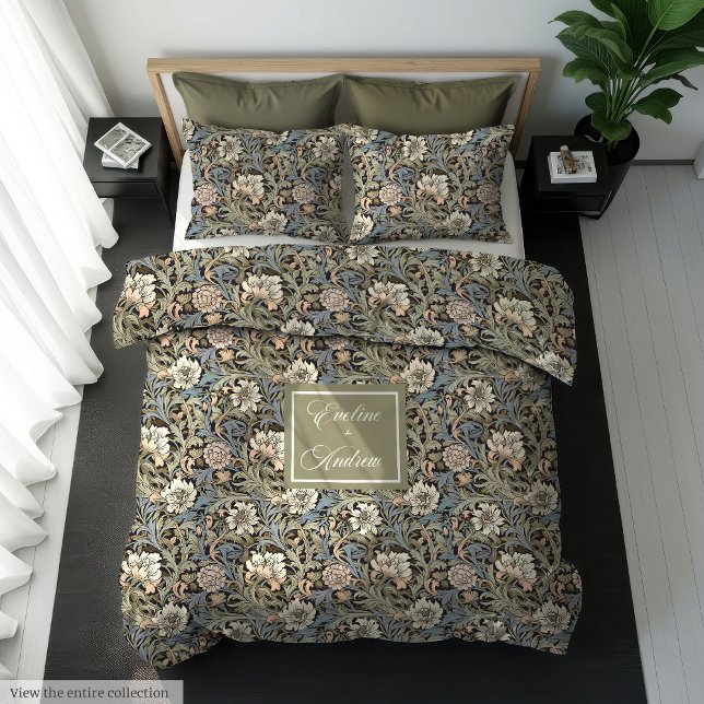 Timeless Morris Style Art Nouveau Pastel Duvet  (Timeless Morris Style Art Nouveau Pastel Duvet Cover)