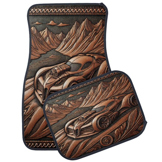 Timeless Muscle Car in Scenic Valley Floor Mat (Set)