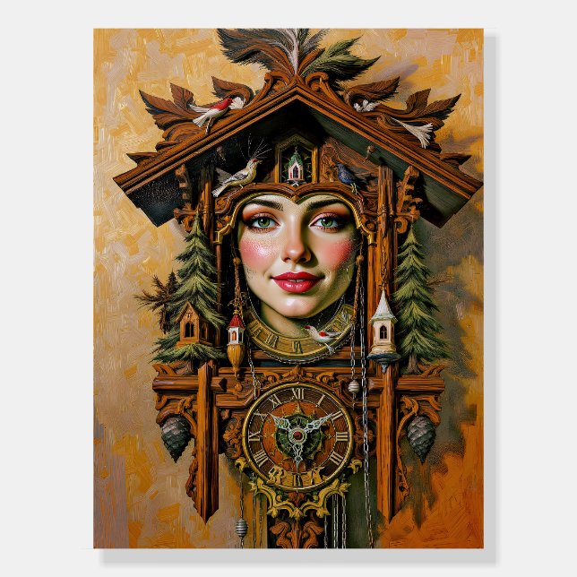 “Timeless Muse” – A Cuckoo Clock Portrait  Foam Board (Front)