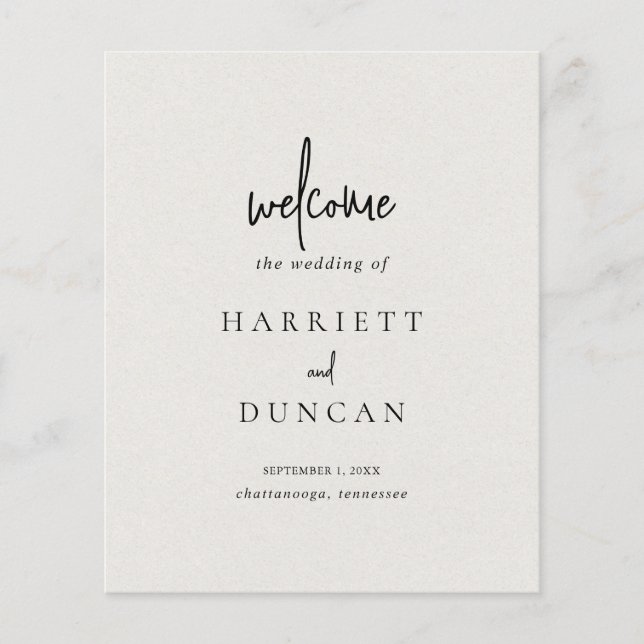 Timeless Neutral Beige Budget Wedding Program Flyer (Front)