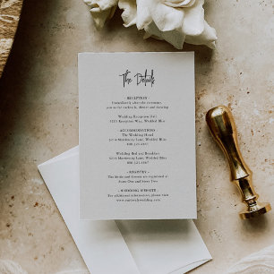 Timeless Neutral Beige Elegant Wedding Enclosure Card
