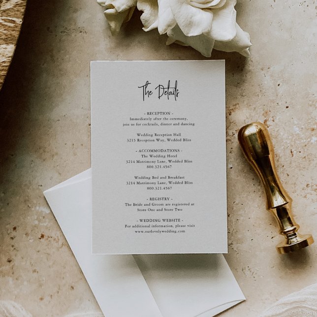 Timeless Neutral Beige Elegant Wedding Enclosure Card (Creator Uploaded)