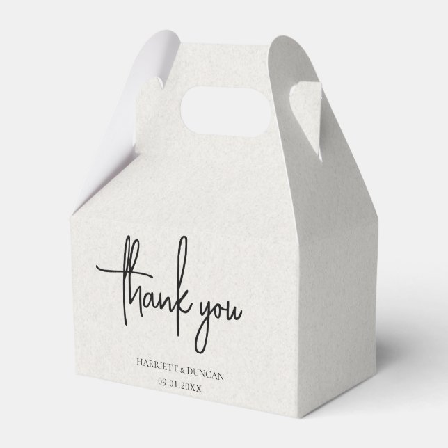 Timeless Neutral Beige Elegant Wedding Favor Boxes (Front Side)