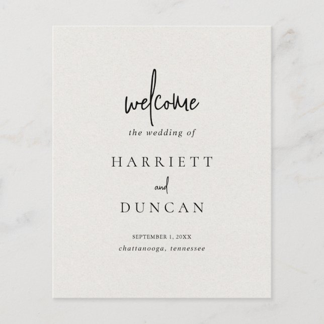 Timeless Neutral Beige Elegant Wedding Program (Front)