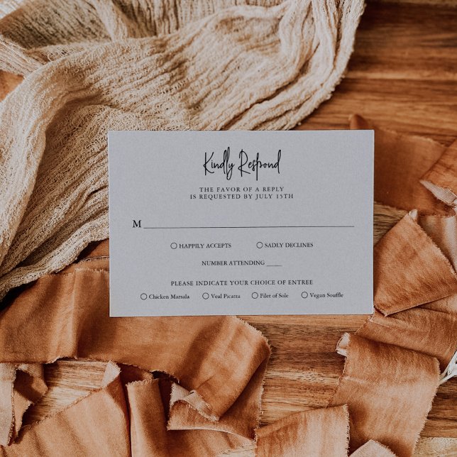 Timeless Neutral Beige Elegant Wedding RSVP Card (Creator Uploaded)