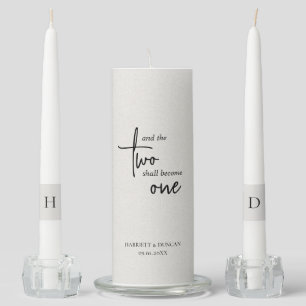 Timeless Neutral Beige Elegant Wedding Unity Candle Set