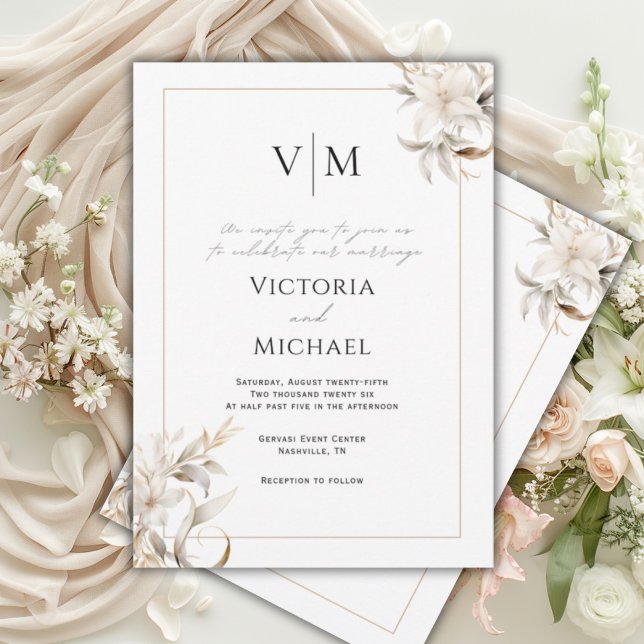Timeless Neutral Color Elegant Wedding Invitation (Creator Uploaded)