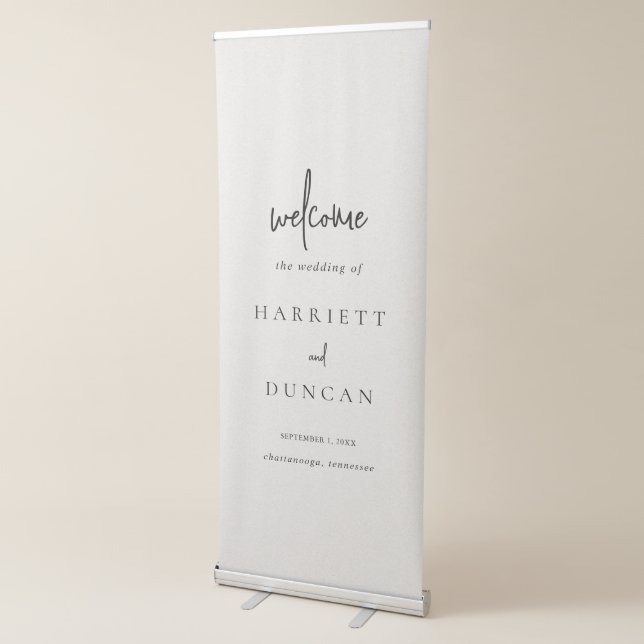 Timeless Neutral Elegant Wedding Welcome Sign (3/4)