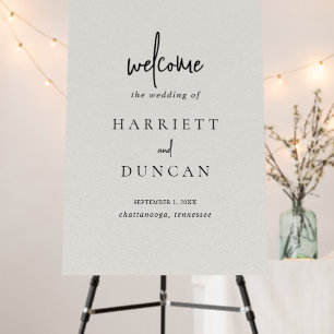 Timeless Neutral Elegant Wedding Welcome Sign