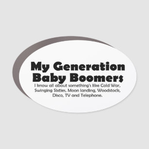 Timeless Nostalgia: Baby Boomers Retro Quote Car Magnet