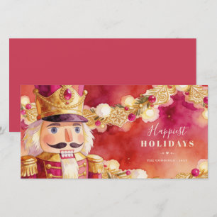 Timeless Nutcracker Christmas Red Watercolor TMF26 Holiday Card