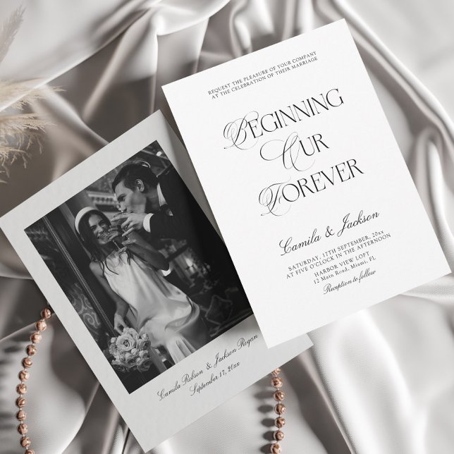 Timeless Old Money Black and White Wedding Invitation (Creator Uploaded)