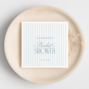Timeless Old Money Blue Stripes Bridal Shower Napkins