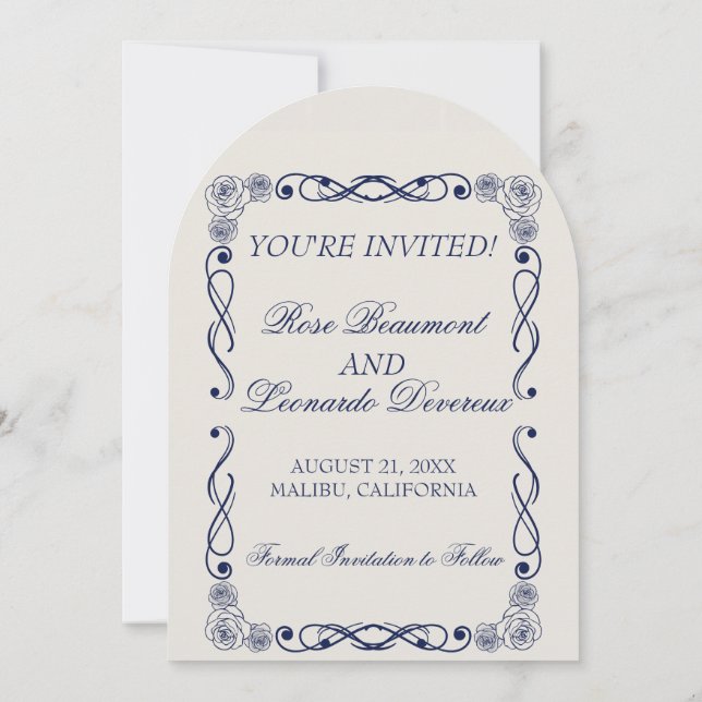 Timeless Old Money Save the Date | Romantic Boho (Back)