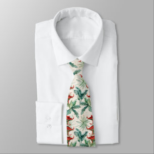 Timeless Pagoda Woodland Coral Botanical Neck Tie