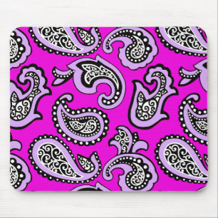 Timeless Paisley on Hot Pink Background Mouse Pad