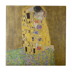 Timeless Passion - Gustav Klimt's 'The Kiss' on Ceramic Tile