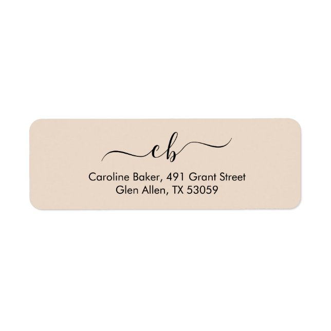 Timeless -- Pastel Ivory Script Font Address Label (Front)