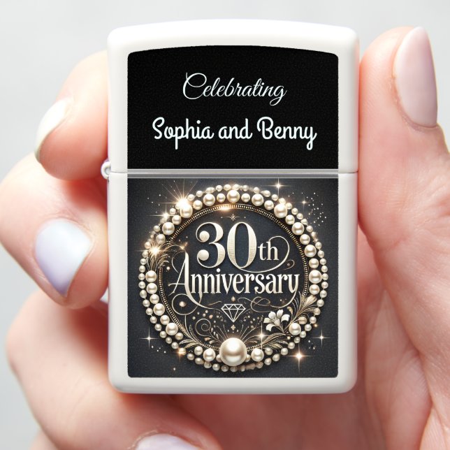 Timeless Pearl: 30th Anniversary Design W Zippo Lighter (In Hand)