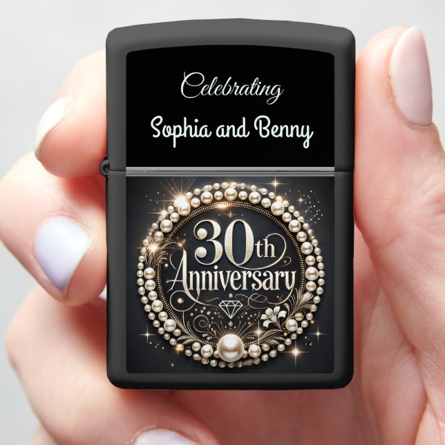 Timeless Pearl: 30th Anniversary Design Zippo Lighter (In Hand)