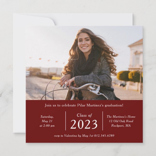 Timeless Photo Class of 2023 Graduation Party Invitation (Front)