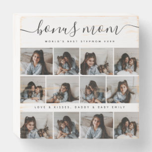 Timeless Photo Collage White & Grey Mothers Day Wooden Box Sign
