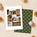 Timeless Plaid Christmas Family 7 Photo Collage Holiday Card<br><div class="desc">Timeless family photo collage Christmas card with seven photos on the front and space for your personalized message and names. The back features a classic green plaid.</div>