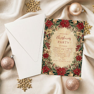 Timeless Poinsettia Holiday Invitation