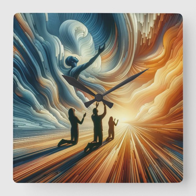 Timeless Prayers Square Wall Clock (Front)