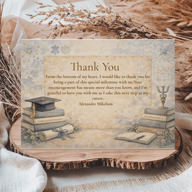 Timeless Psychology Graduation Thank You Card (Creator Uploaded)