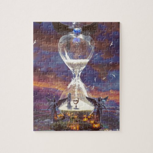 Timeless puzzle hourglass clock