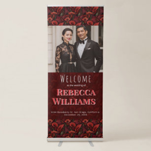 Timeless Red Calla Lilies Flower Vintage Wedding Retractable Banner