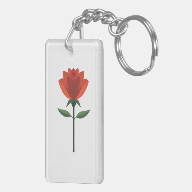 Timeless Red Rose Keychain (Back Right)