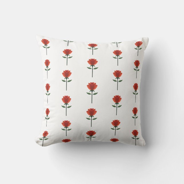 Timeless Red Rose Throw Pillow (Front)