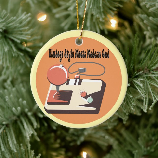 Timeless Retro Vibes  Ceramic Ornament (Tree)