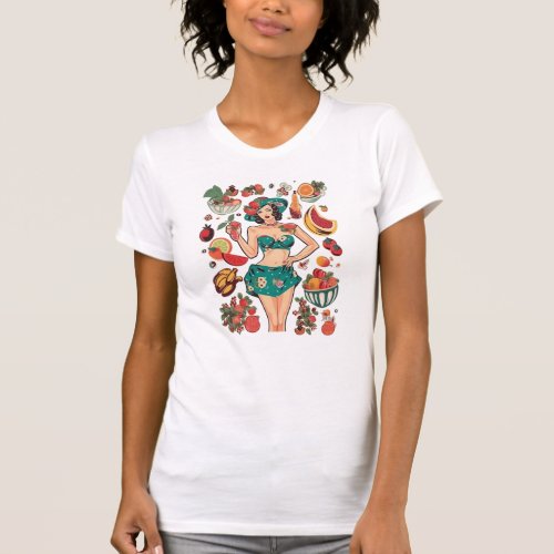 Timeless Retro Vintage Motif Mint Green T_Shirt