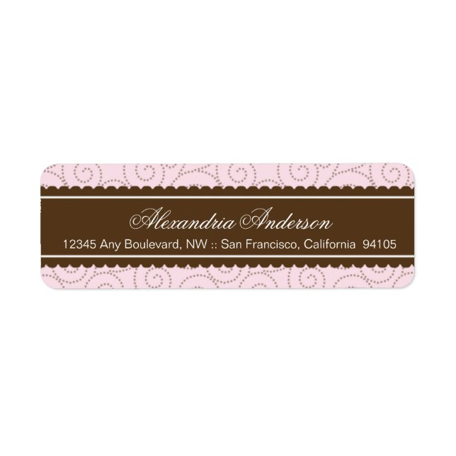 Timeless Return Address Label (brown/pink) (Front)