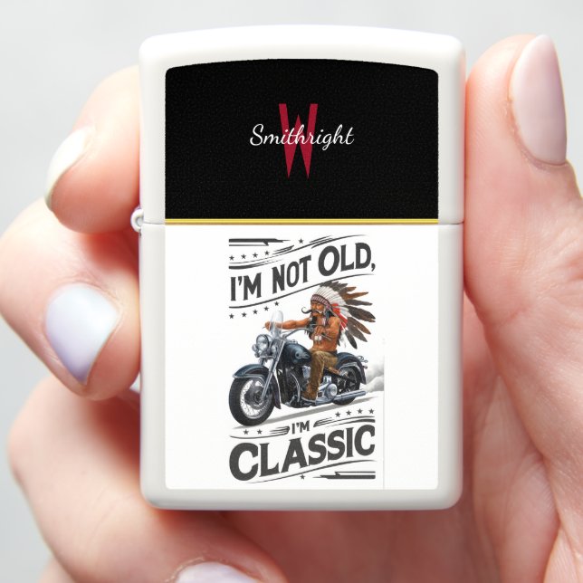 Timeless Rider: Vintage Motorcycle Zippo Lighter (In Hand)